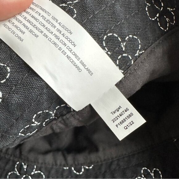 Art Class | Black & White Stitched Floral Flower Bucket Hat | Size - Picture 10 of 10